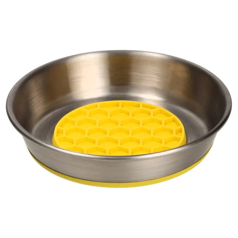 Silicone and Stainless Steel Lick Mat Cat Saucer