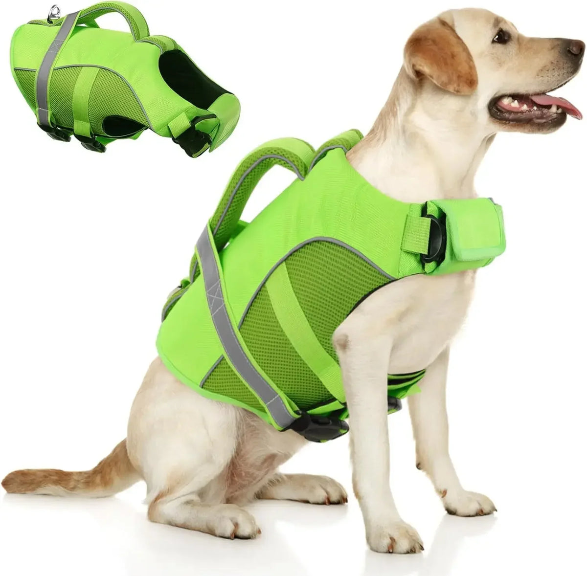 BXX Durable Mesh Dog Life Jacket With Reflective Rescue Handle