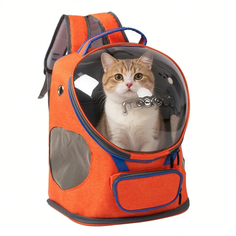Cat Backpack Carrier, Foldable, Breathable & Transparent, Suitable For Cats And Dogs, Portable Travel Bag With Zipper, Essential Pet Bag/Pet Backpack/Pet Gift For Outdoor Travel