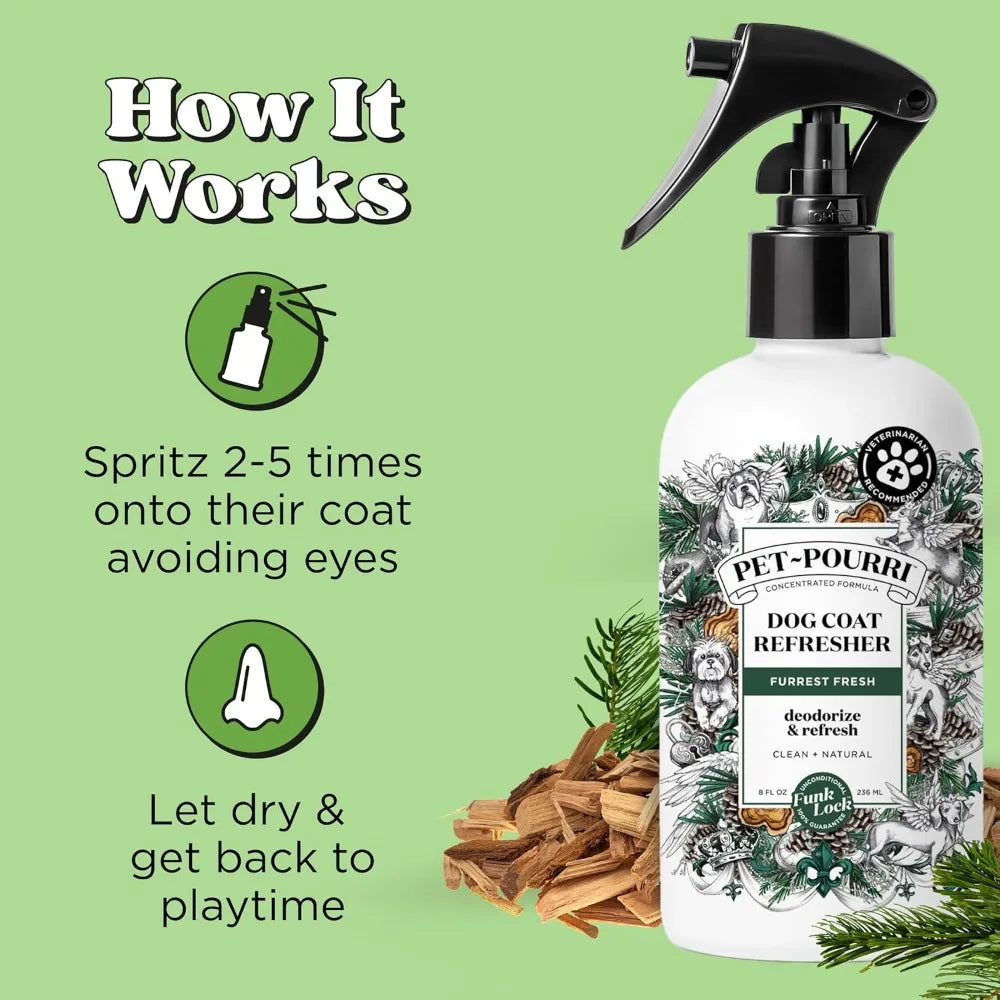 Dog Deodorizing Spray With Fir Amber Cedarwood Essential Oils