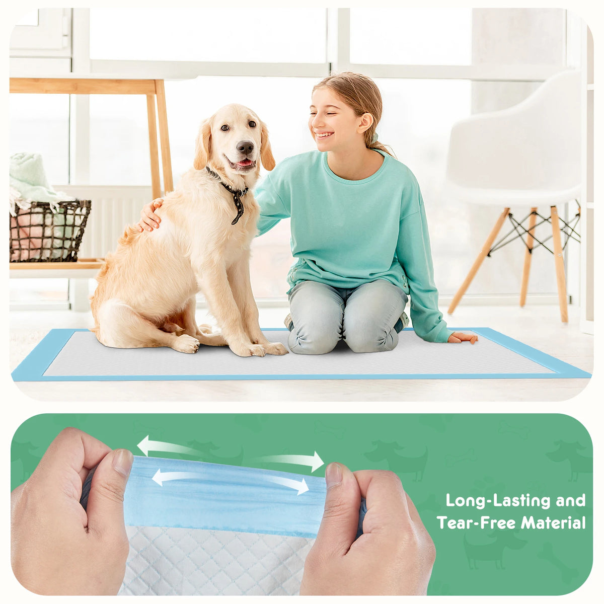 Disposable Pet Underpads 150 Count Quick Dry Leakproof Pads