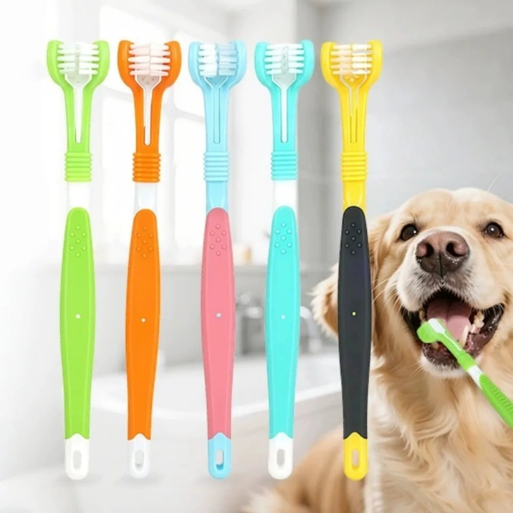 3-Sided Pet Toothbrush For Dogs And Cats Dental Care
