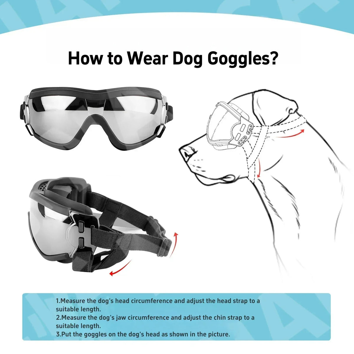 Professional Anti UV Dog Sunglasses With Breathable Windproof Frame