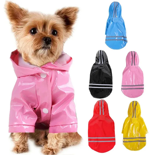Waterproof Reflective Dog Raincoat With Hoodie For Dogs And Cats