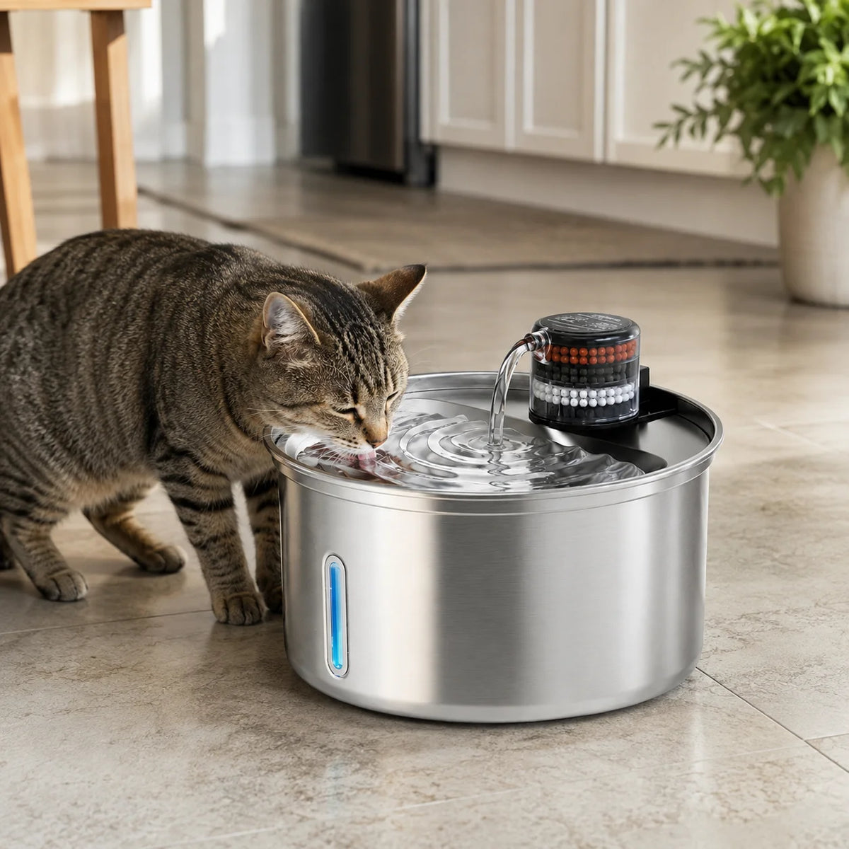 Automatic Stainless Steel Pet Water Fountain for Cats and Dogs