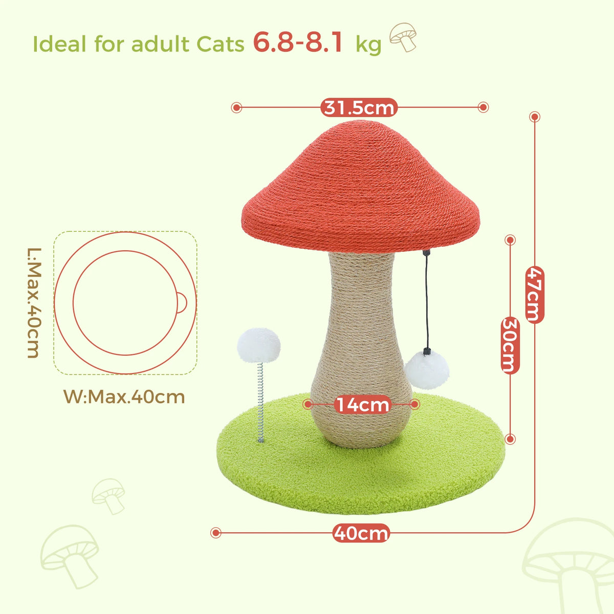 PAWZ Road Mushroom Cat Scratching Post