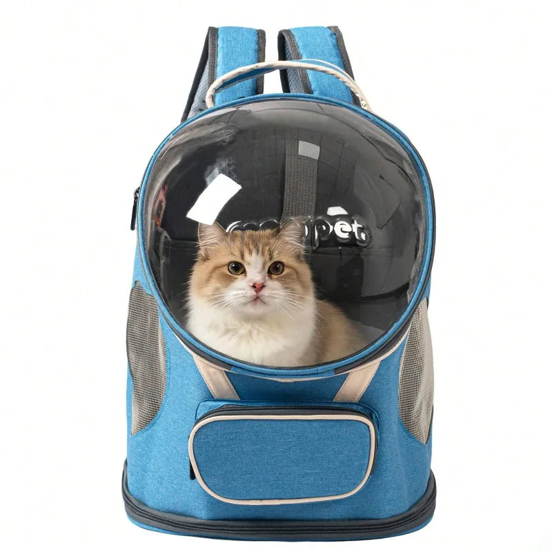 Cat Backpack Carrier, Foldable, Breathable & Transparent, Suitable For Cats And Dogs, Portable Travel Bag With Zipper, Essential Pet Bag/Pet Backpack/Pet Gift For Outdoor Travel