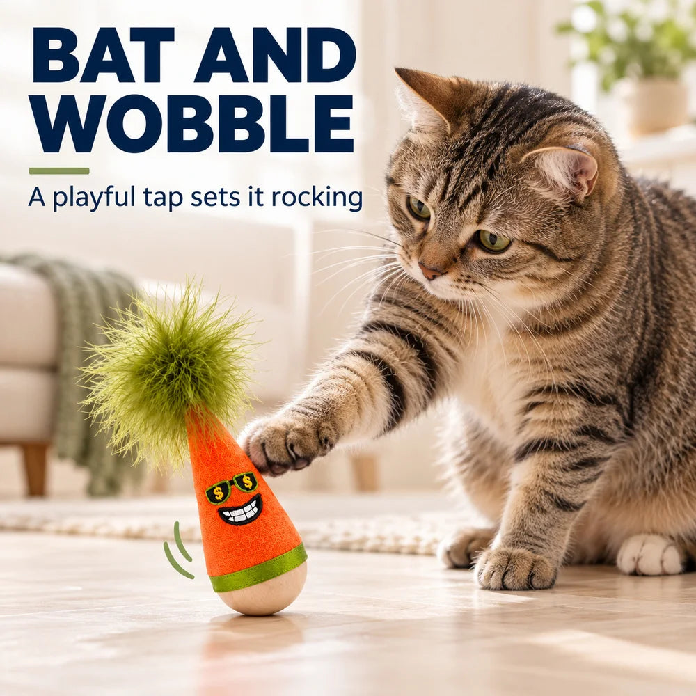 Zoe Interactive Cat Toys For Indoor Cats With Wobble Toy Soft Caterpillar And Chirping Bird For Batting Pouncing Kicking And Daily Play