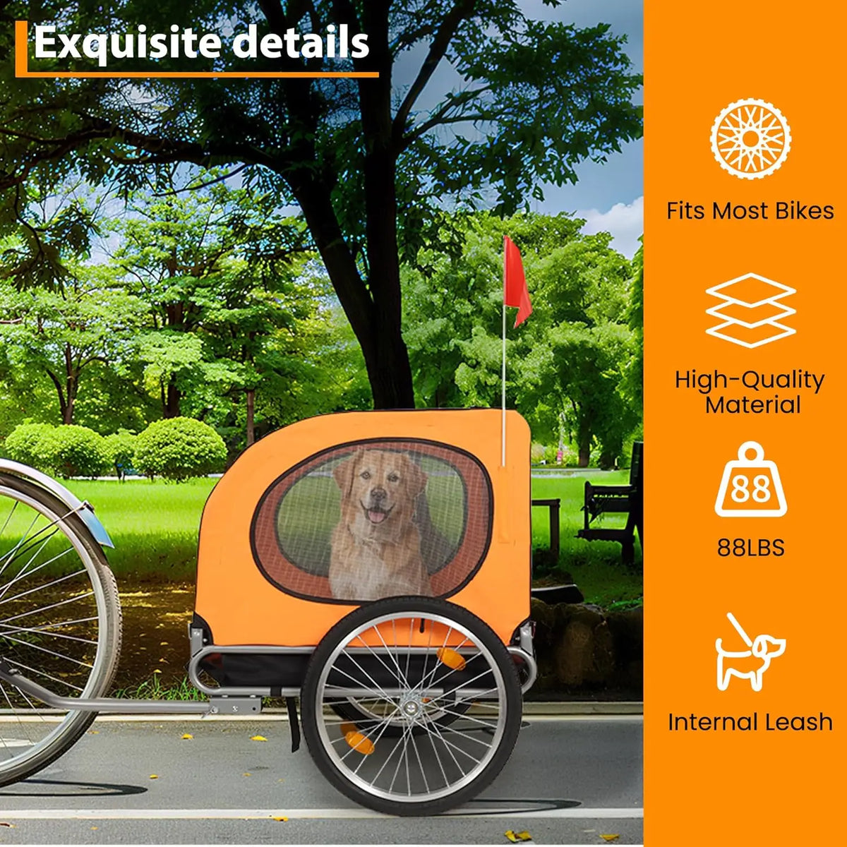TWISTER.CK Dog Bike Trailer with Quick Release Wheels