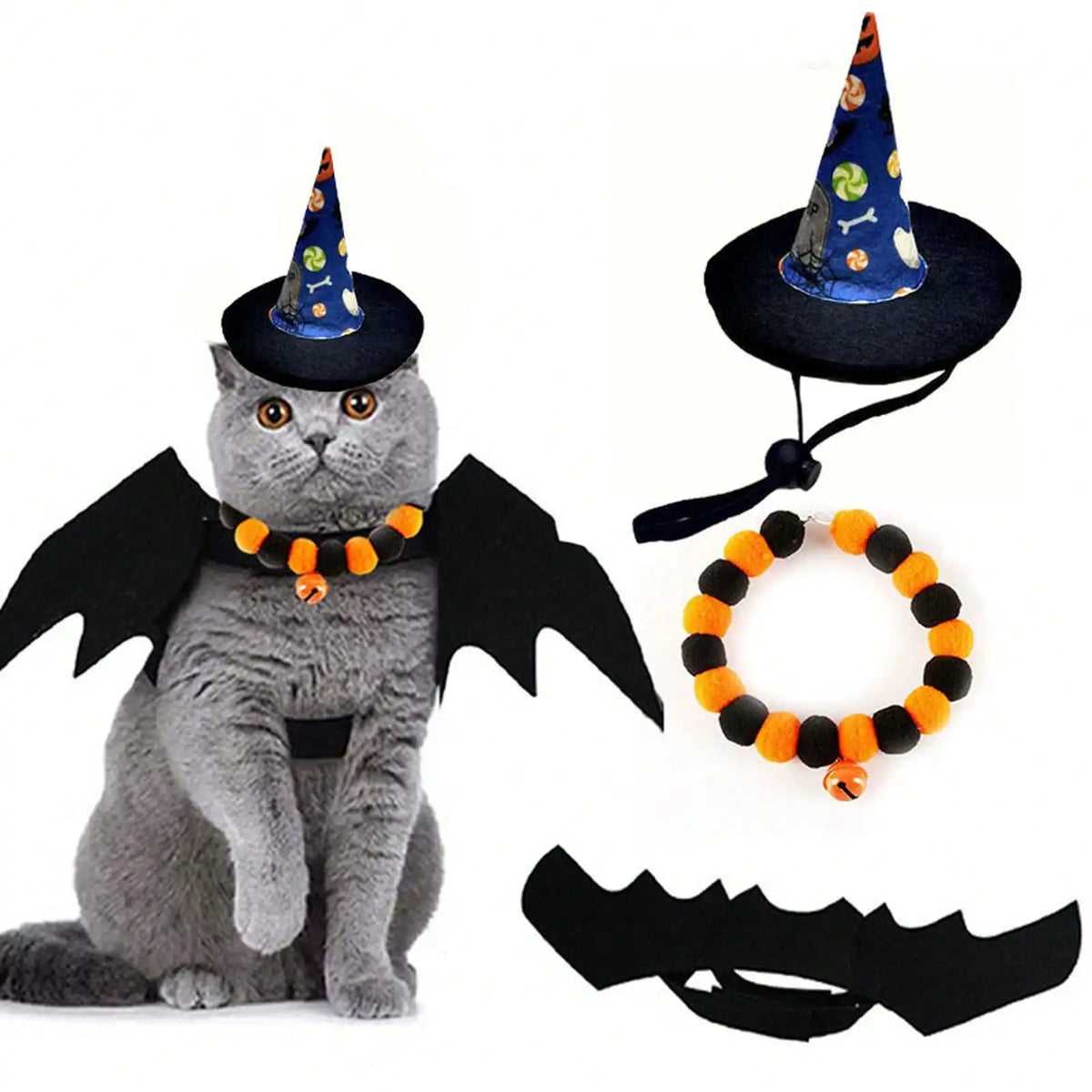 Halloween Pet Costume And Accessory Set, Halloween Costume, Pet Transformation Outfit