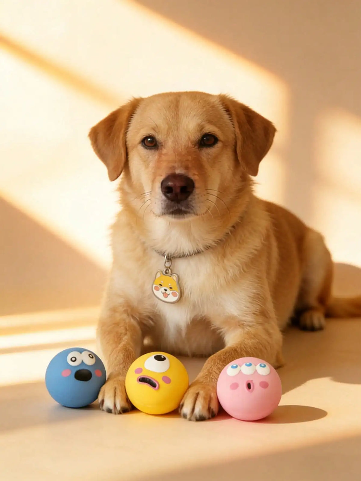 Squeaky Rubber Dog Toy With Big Eyes For Small Dogs