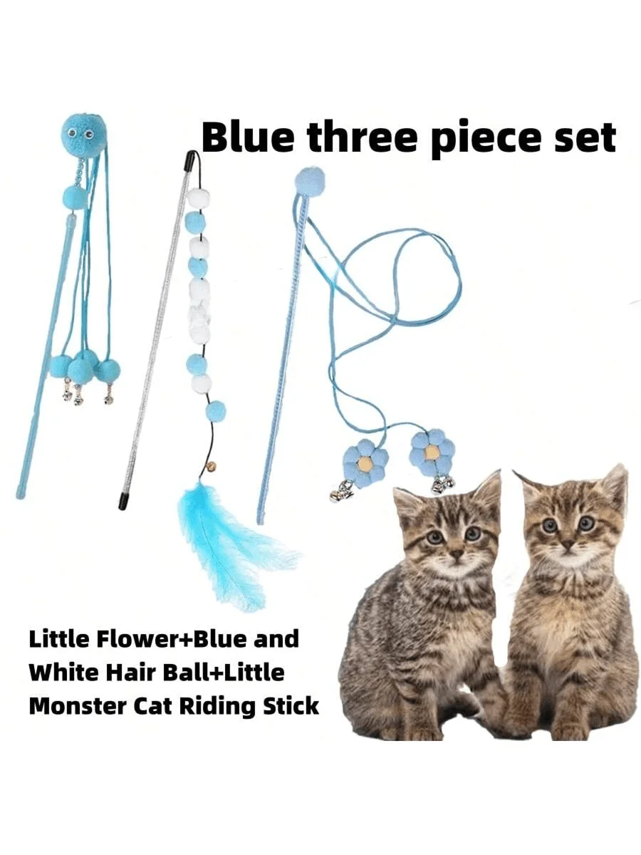 Premium Fleece Fairy Cat Teaser Wand For Interactive Play Time