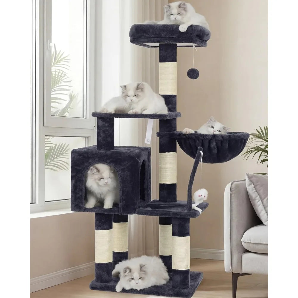 NBVCX Cat Tree Condo Indoor Tower Perch Hammock Scratching Posts