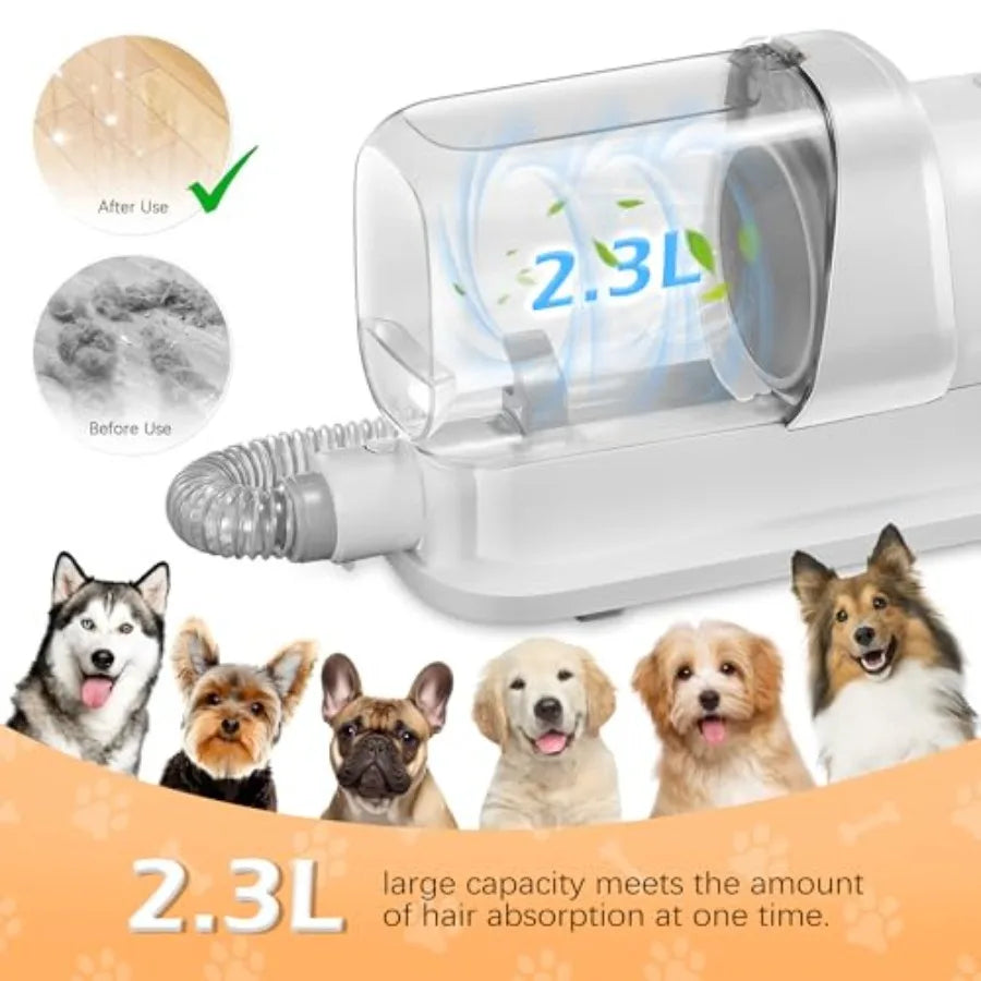 Pet Grooming Vacuum Kit Low Noise Hair Removal 5 Tools