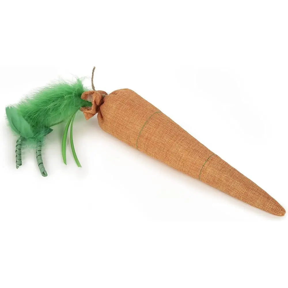 Kolossal Karrot Crinkle Kicker Catnip Cat Toy - Orange, Jumbo