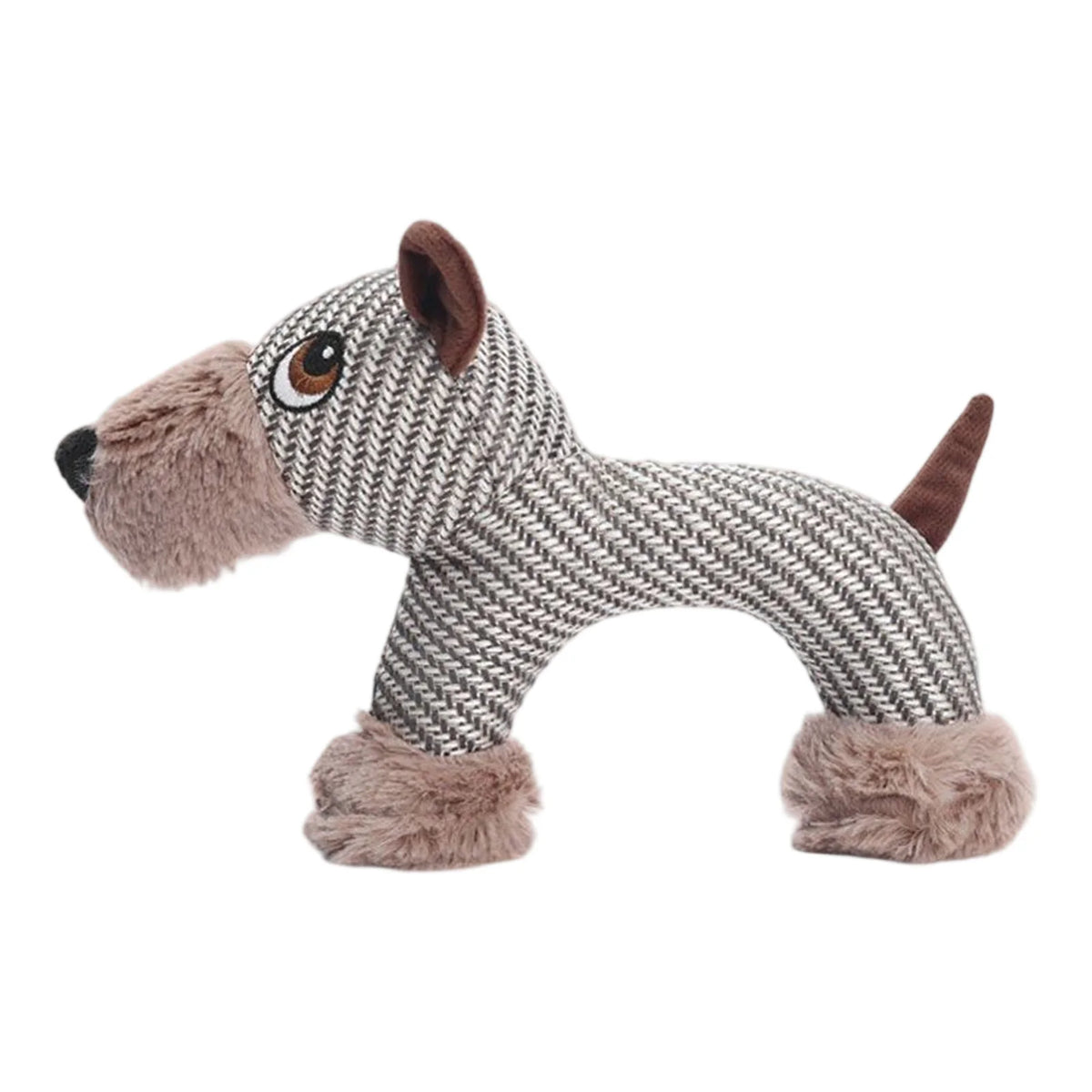Interactive Squeak Puppy Plush Linen Dog Toy