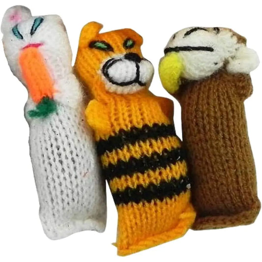 Hand Knit Wool Cat Toy, Stuffed with Organic Catnip (3 pack)