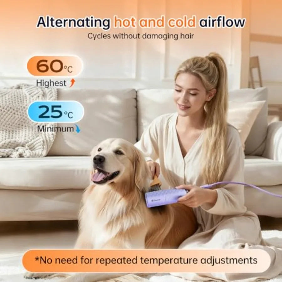 Pet Grooming Dryer With Neck Hanging Design And Airflow