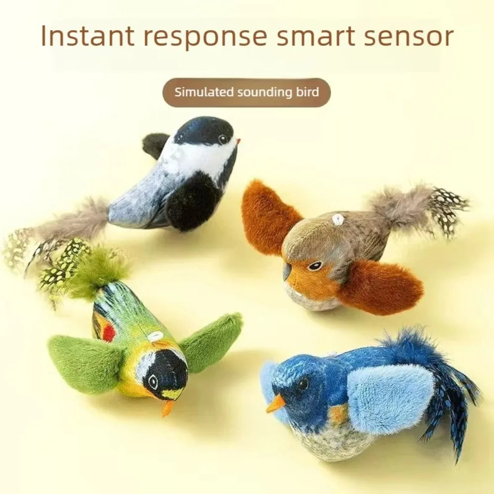 Wall Hanging Bird Cat Toy, Indoor Interactive Squeaky Catnip Teaser Toy, Self-Play Chasing Toy for Kittens