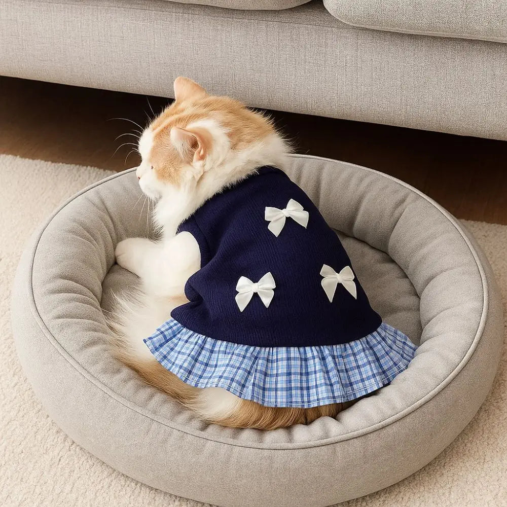 Korean Style Pet Skirt With Bowknot For Dogs And Cats