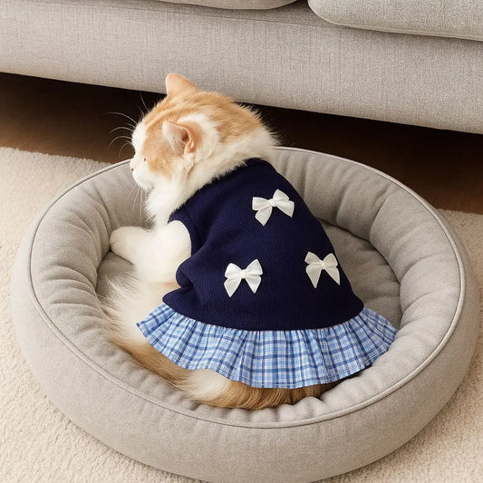 Korean Style Pet Skirt With Bowknot For Dogs And Cats
