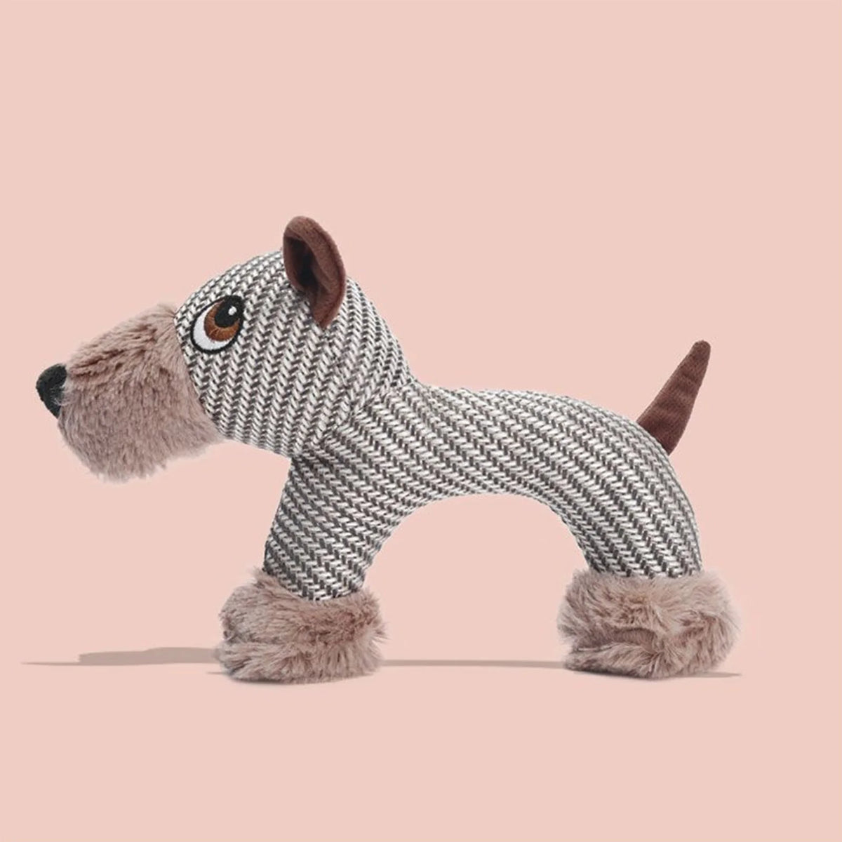 Interactive Squeak Puppy Plush Linen Dog Toy