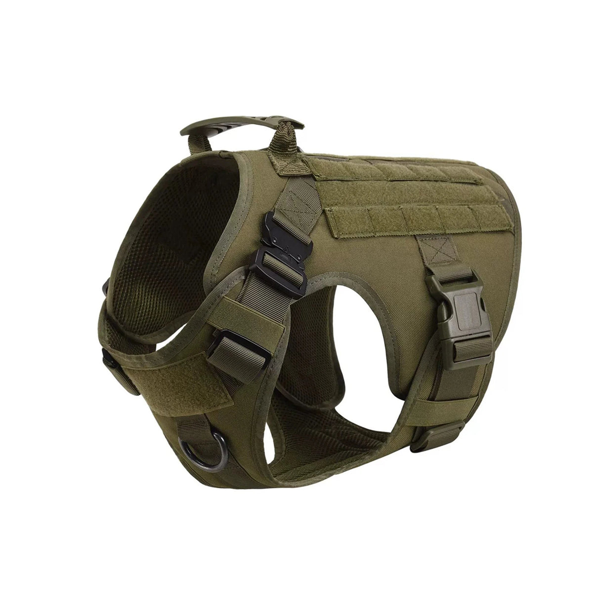 Tactical Nylon Dog Harness With Molle Pouches And Quick Release