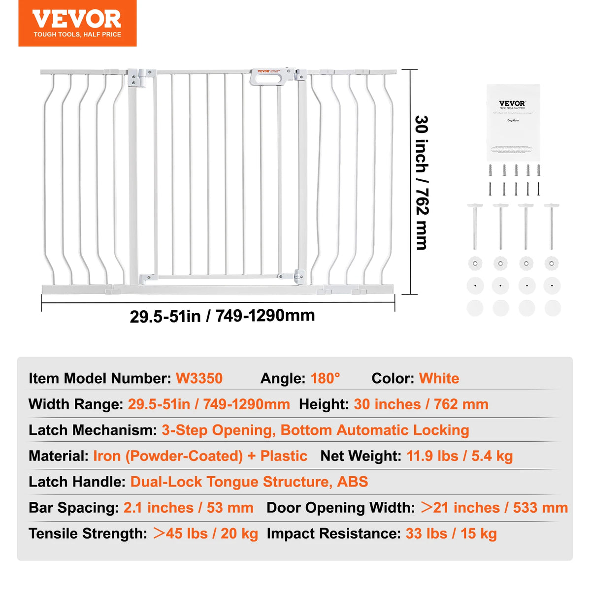 SucceBuy Stainless Steel Pressure Mount Baby And Pet Gate
