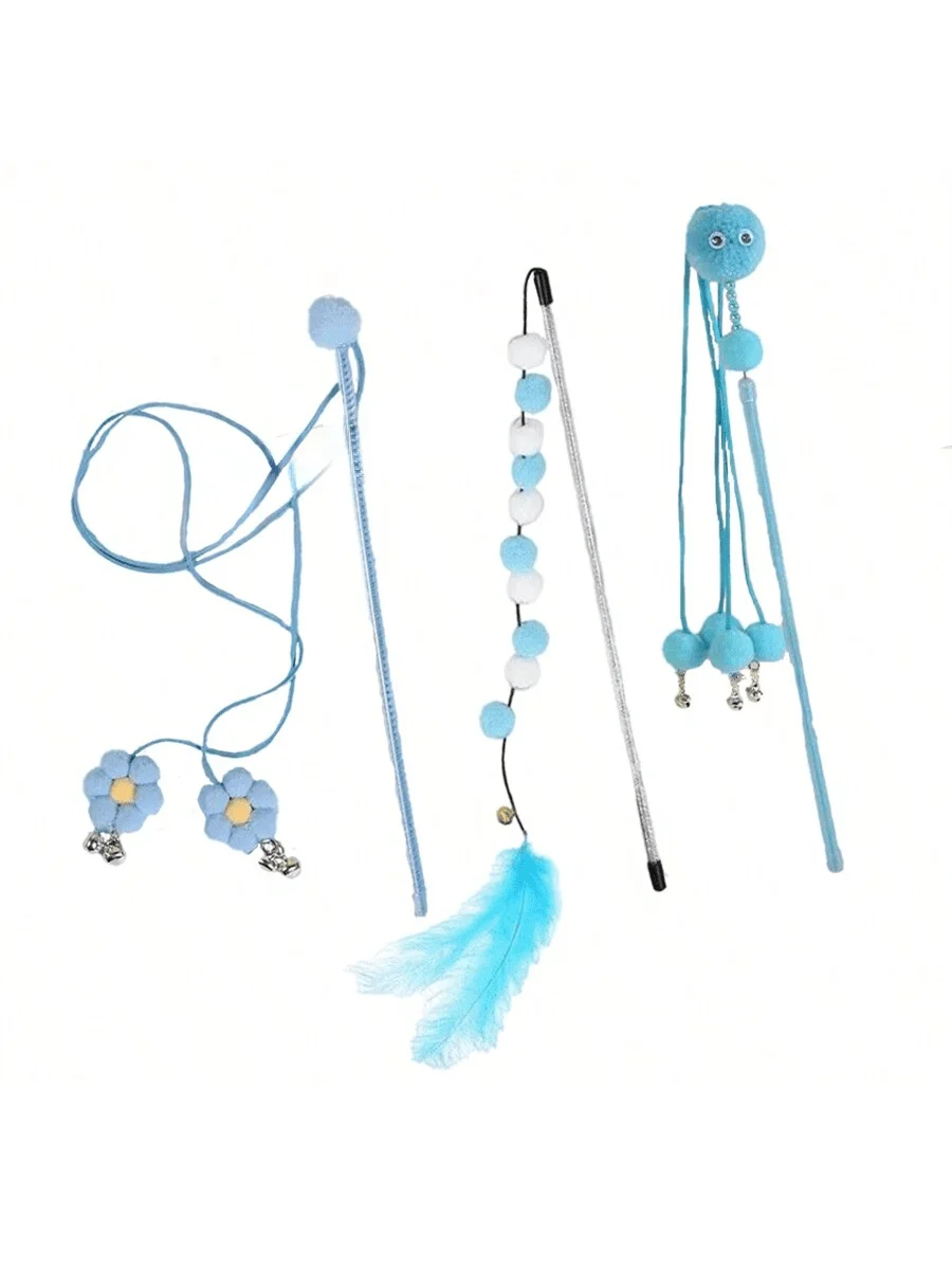 Premium Fleece Fairy Cat Teaser Wand For Interactive Play Time