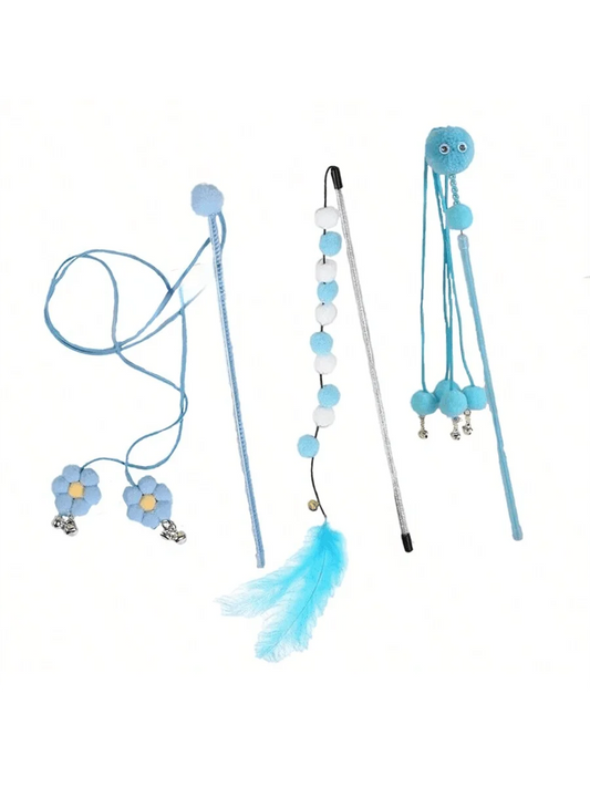 Premium Fleece Fairy Cat Teaser Wand For Interactive Play Time