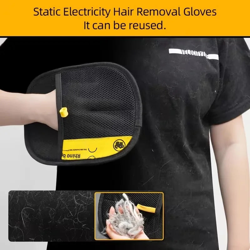 Double Sided Pet Grooming Gloves For Cat Hair Removal