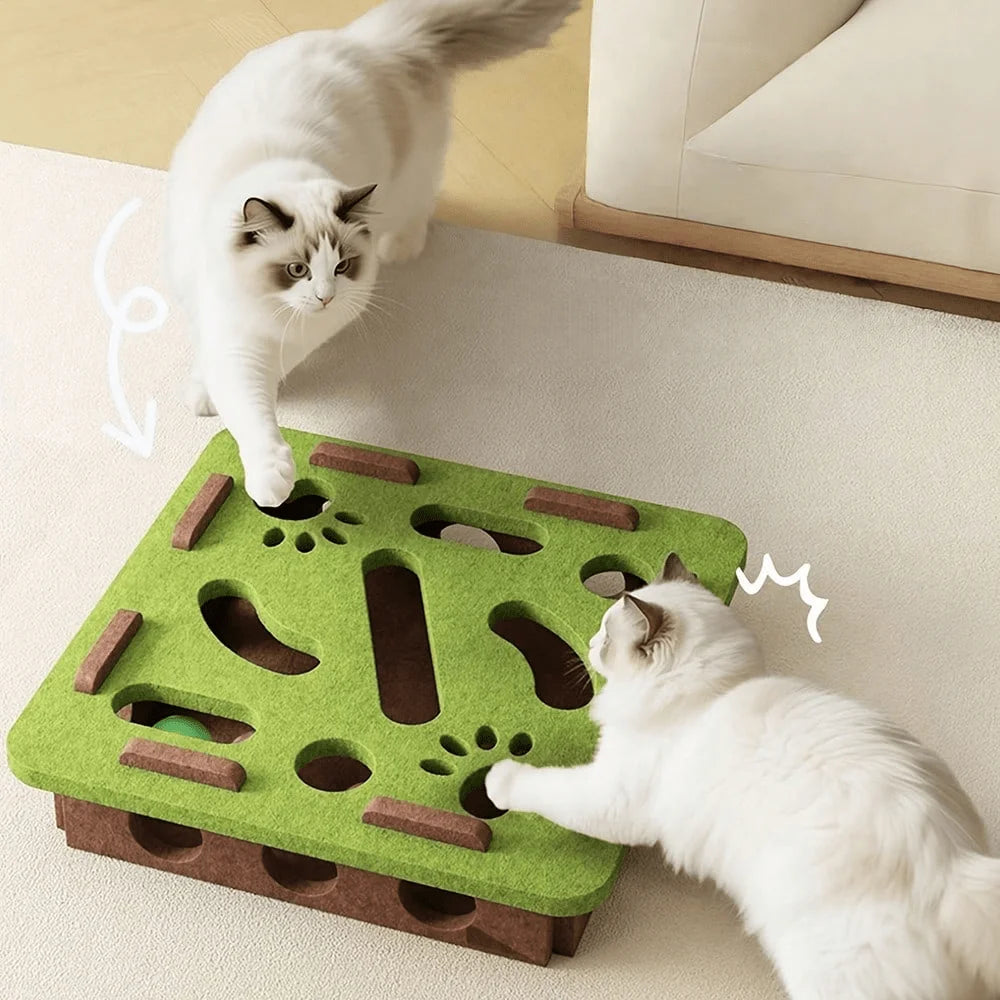 Interactive Cat Puzzle Toy With Maze Tunnel And Bell Ball