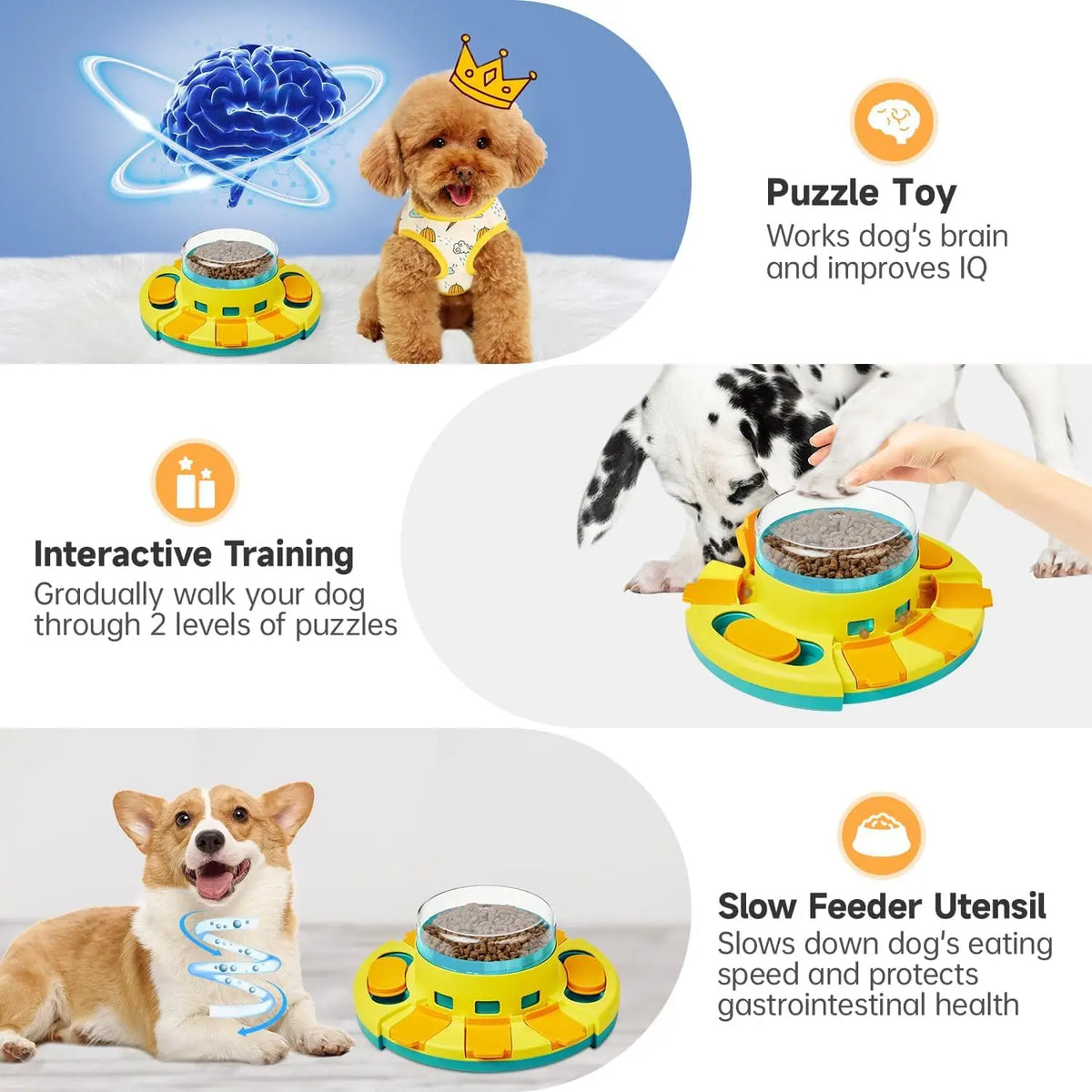 Double Layer Dog Puzzle Slow Feeder Toy For Mental Stimulation