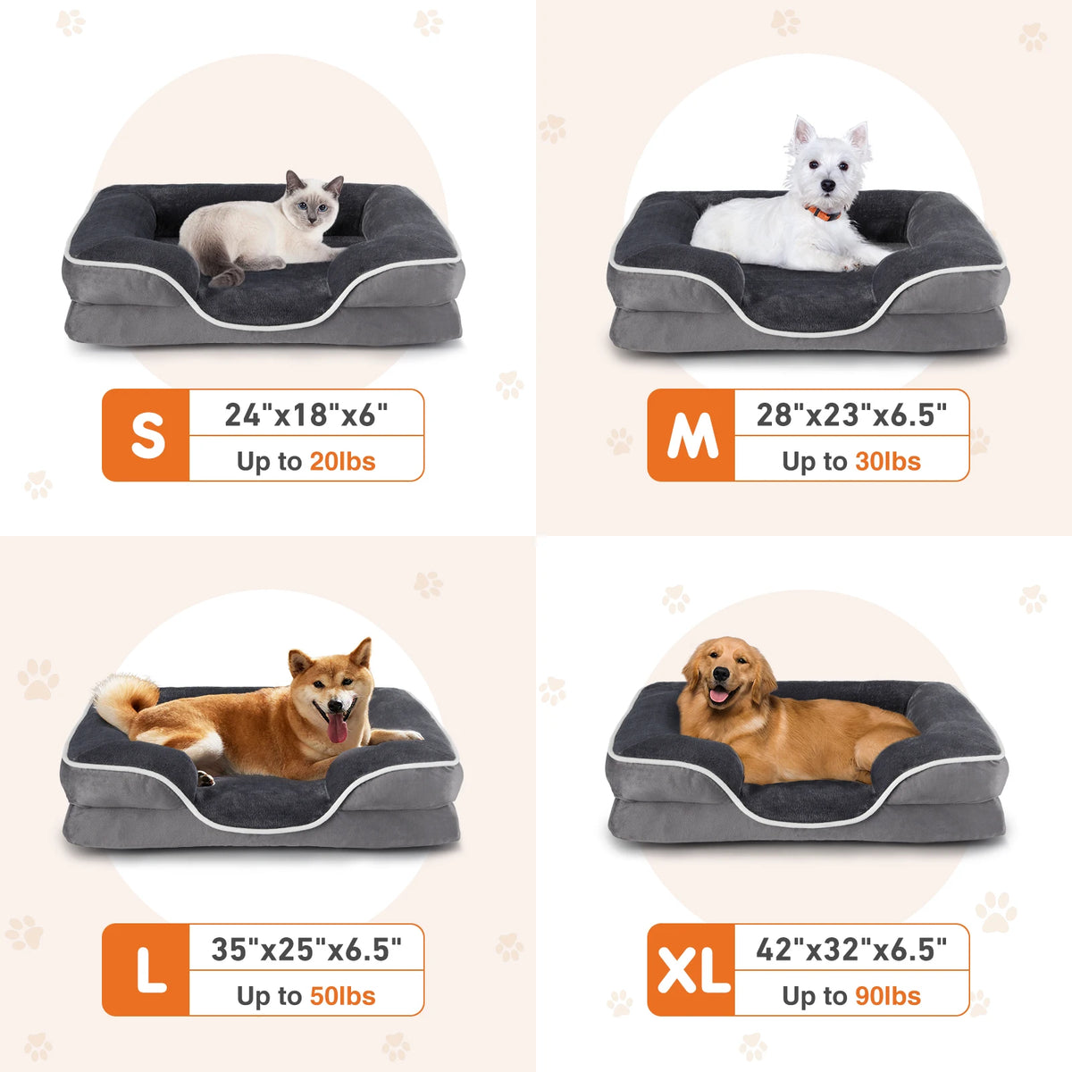 JHK Orthopedic Memory Foam Dog Bed For Small Dogs And Cats