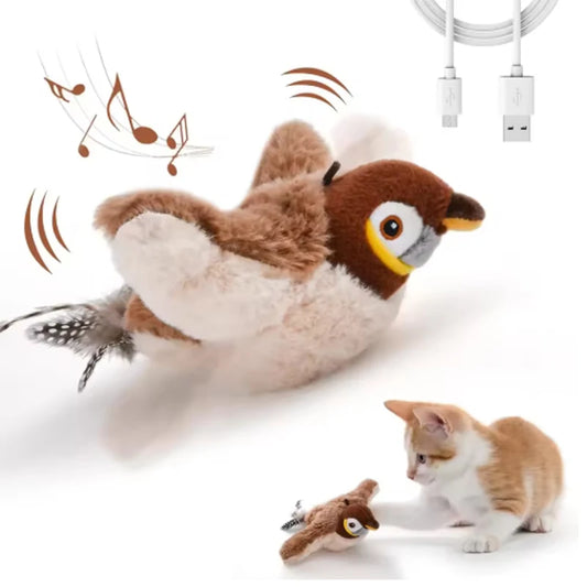 Interactive Simulated Bird Plush Toy For Cats And Dogs