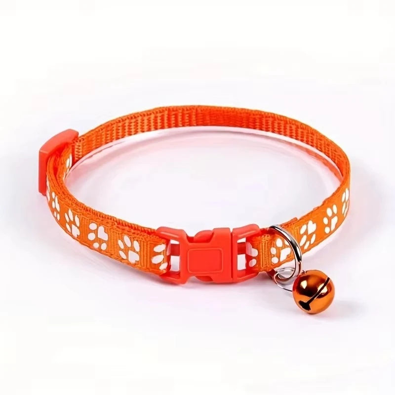 Colorful Pattern Cat Collar With Bell Adjustable