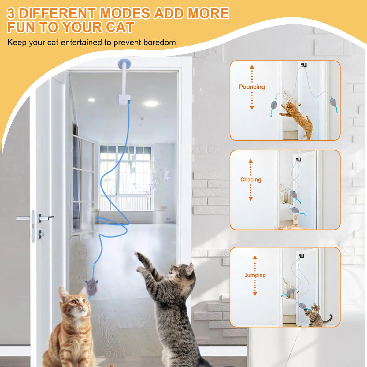 Teaser Electronic Self Play Feather Cat String Toy Interactive Cat Teaser Retractable Toys for Cat Kitten Playing Exercising