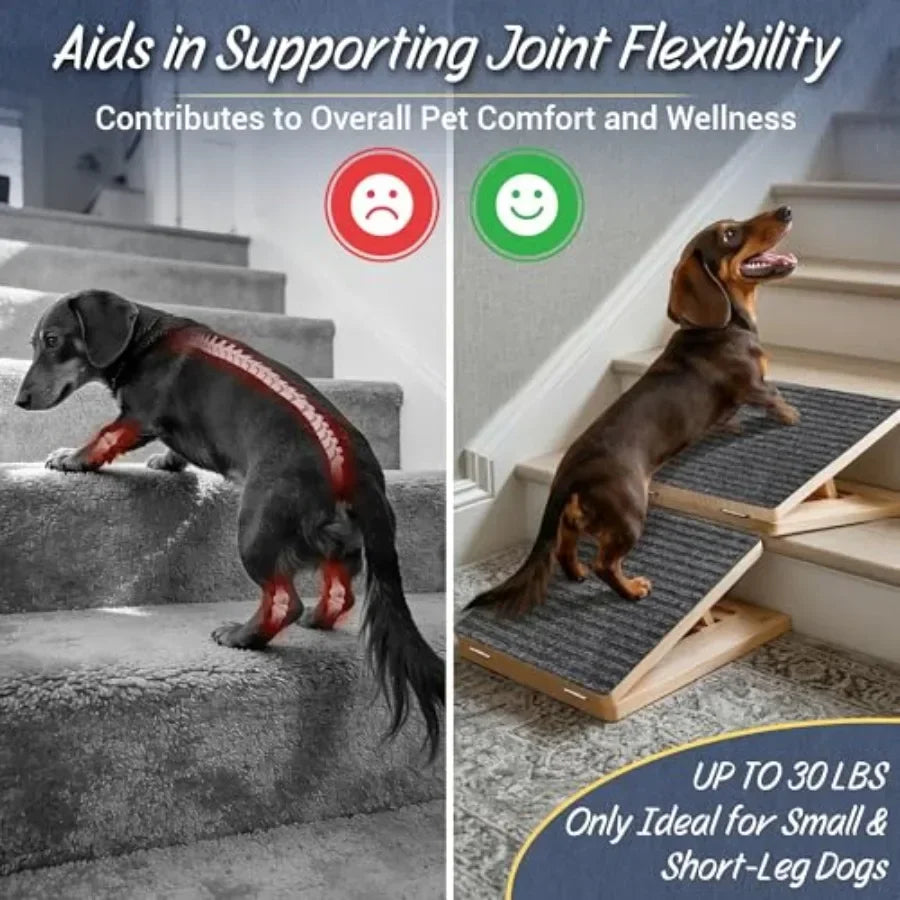 Adjustable Wooden Dog Ramp For Stairs Foldable Indoor