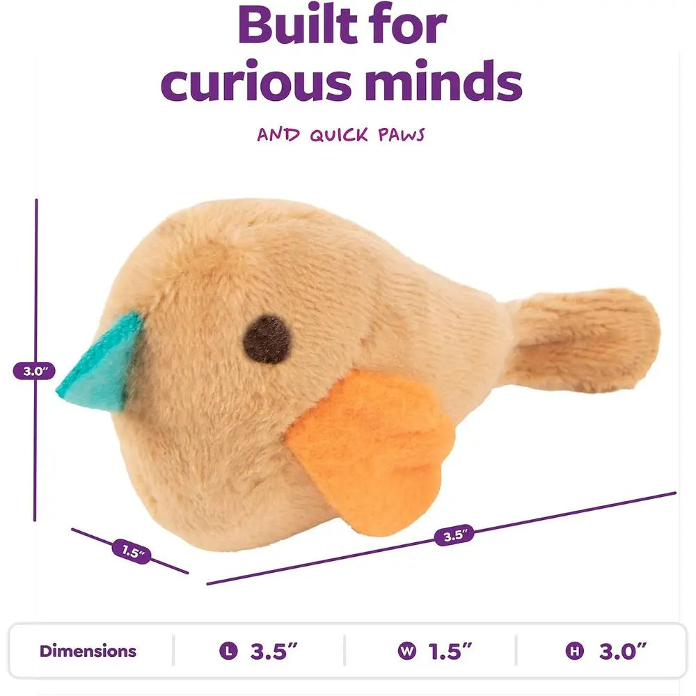 Chickadee Chirp Eic Sound Cat Toy, Contains Catnip, Battery Powered - Light Brown, One Size
