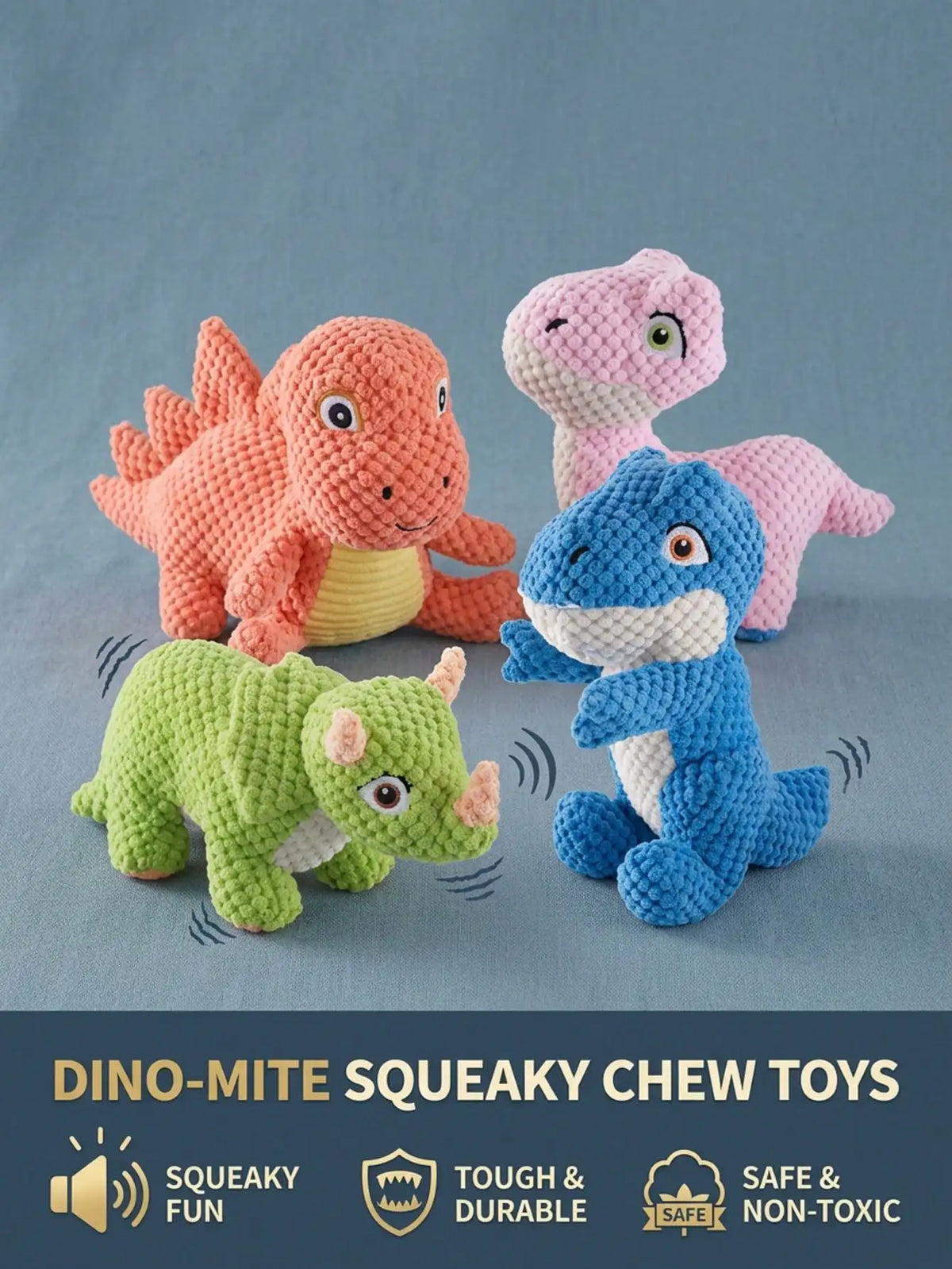 Interactive Dinosaur Squeaky Dog Toy With Bb Sound