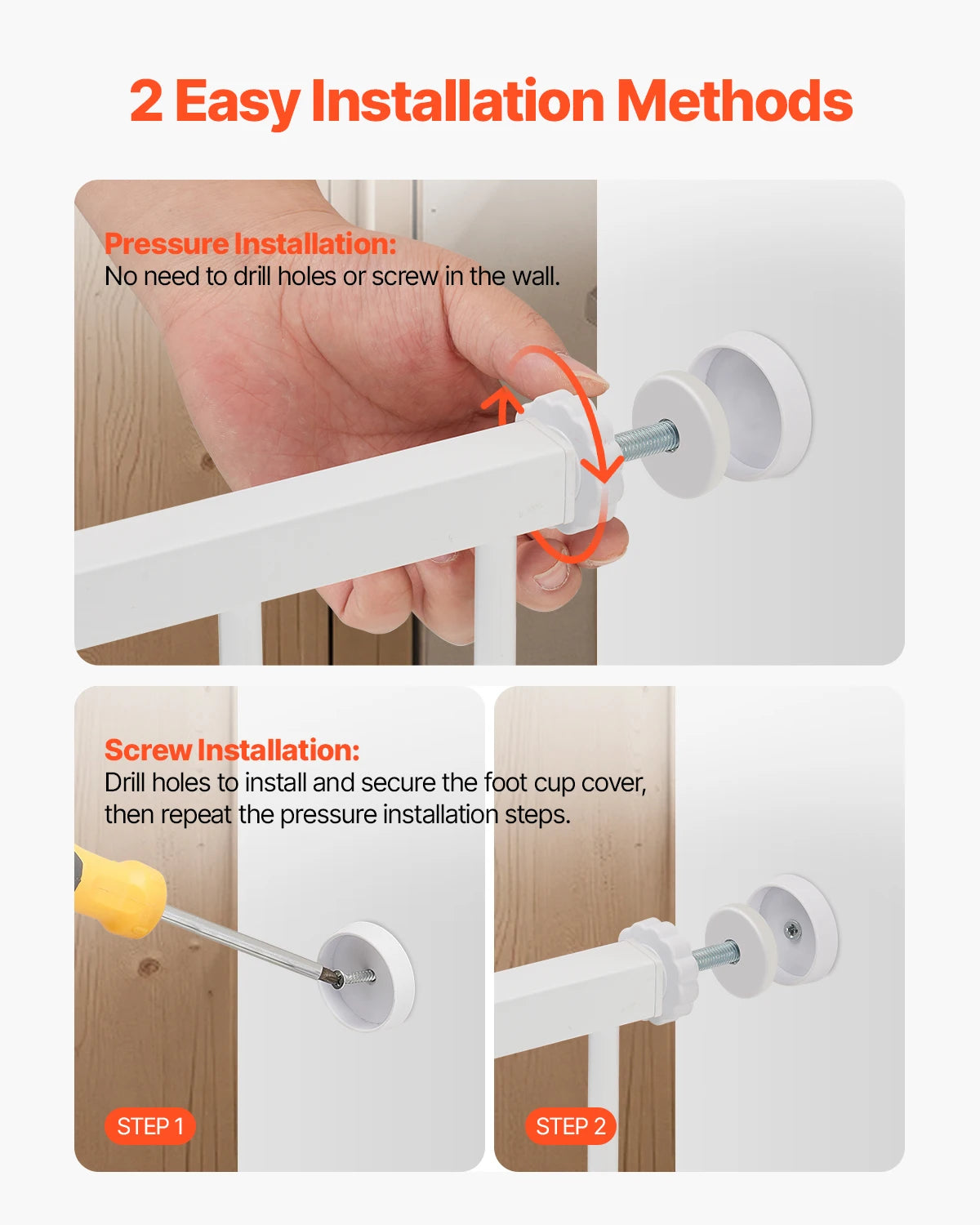 SucceBuy Stainless Steel Pressure Mount Baby And Pet Gate