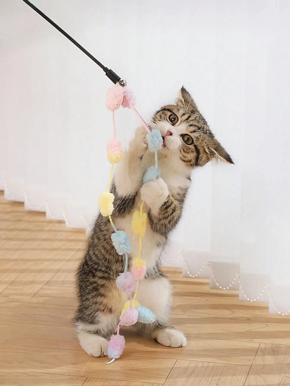 Cat Teaser Sticks With Bell, Interactive Pet Toy