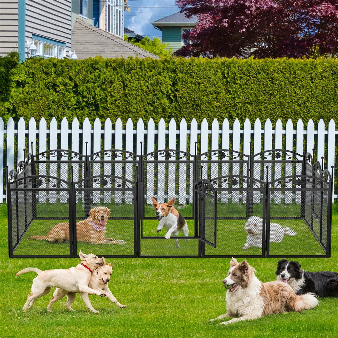 BINGOPAW 8-Panel Heavy Duty Dog Playpen With Waterproof Pad Whelping
