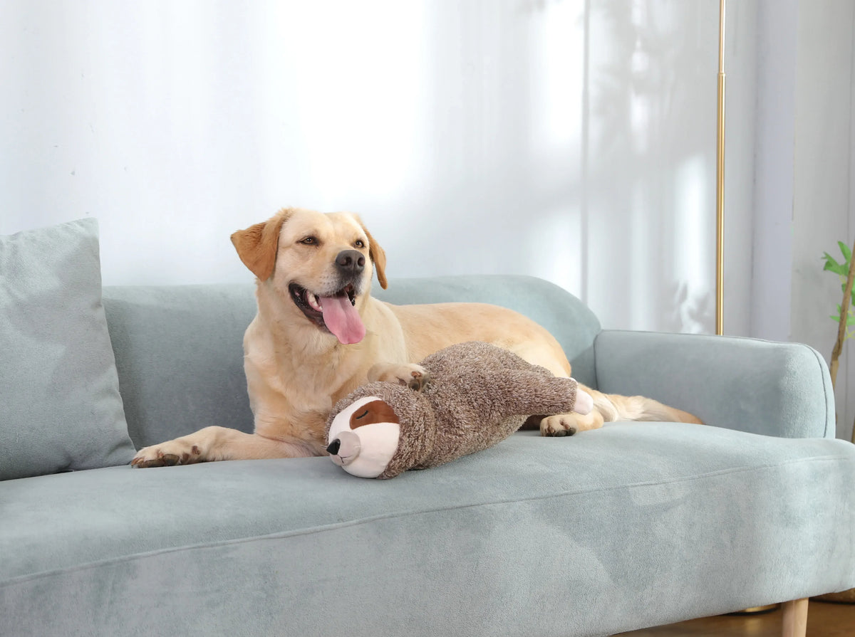 Dog Christmas Gift Sloth Plush Puppy Heartbeat Toy Calming Anxiety Relief Sleep Aid Crate Training Stocking Stuffer