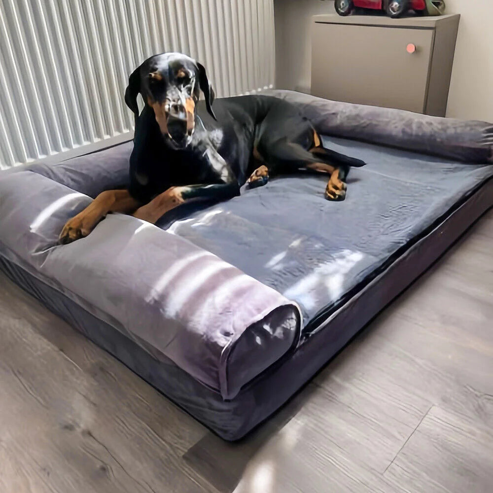 BORWART Orthopedic Memory Foam Dog Bed Removable Waterproof Plush Cover