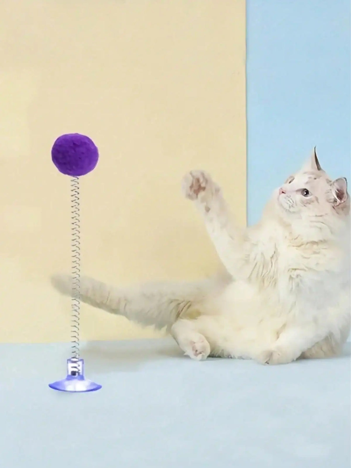 Interactive Cat Toys With Plush Ball Teaser Wand Suction Cup