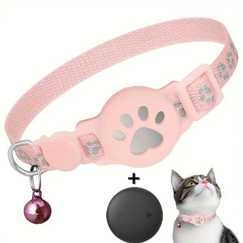Reflective AirTag Cat Collar With Quick Release Buckle