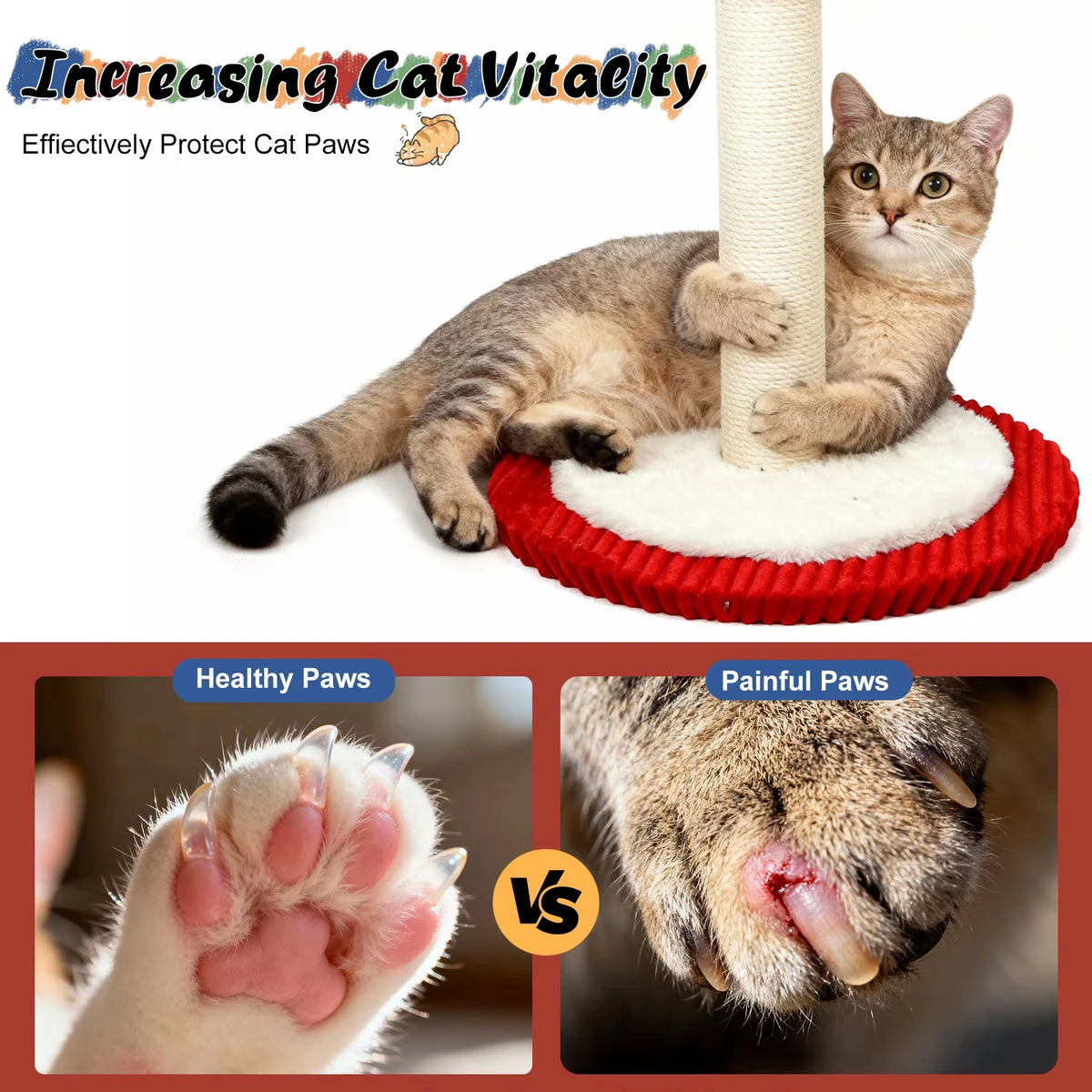 CWV CN Rotating Interactive Cat Scratching Post Sisal Tree