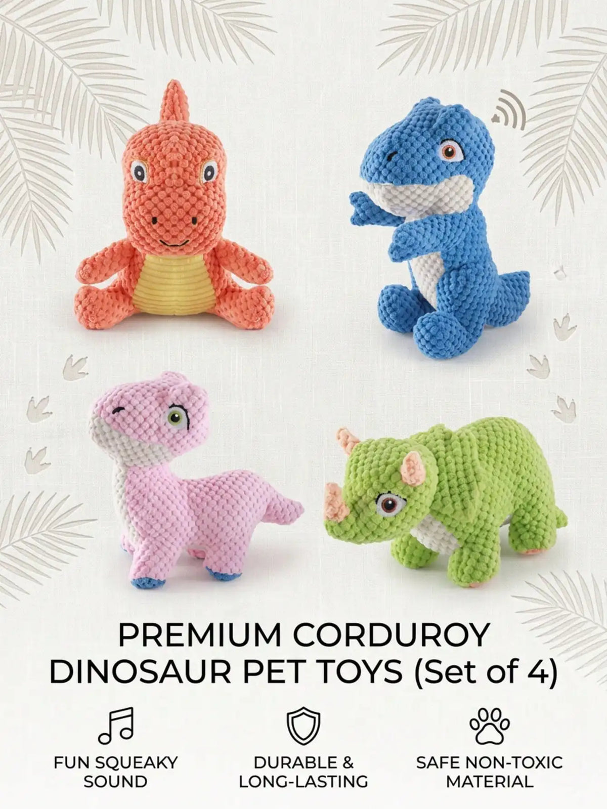 Interactive Dinosaur Squeaky Dog Toy With Bb Sound