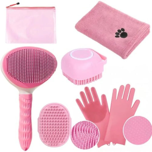 Complete Dog Cat Grooming Kit With Deshedding Brush Set